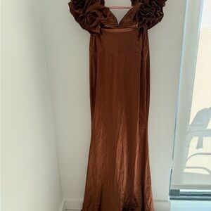 Elegant Brown Evening Gown